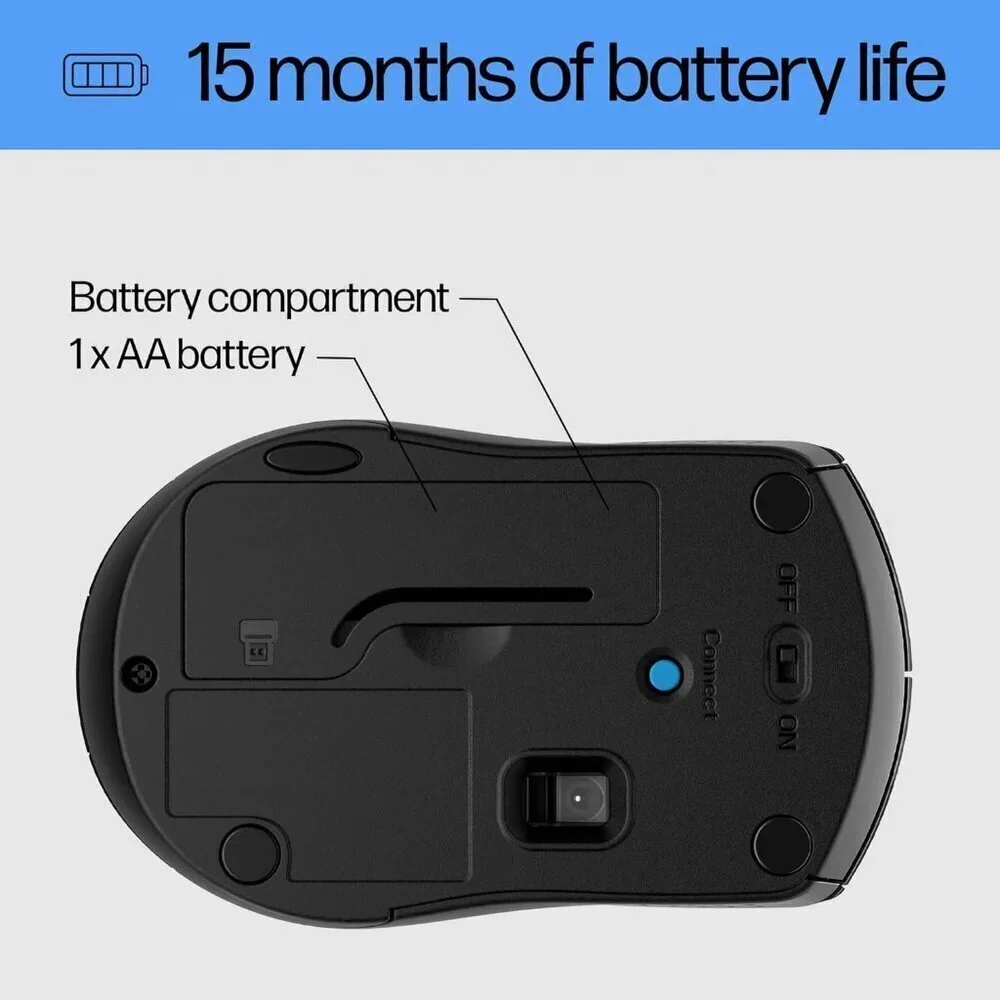 ✨Mouse Wireless Black 15-Month Battery Optical Sensor, Compatible with Laptop